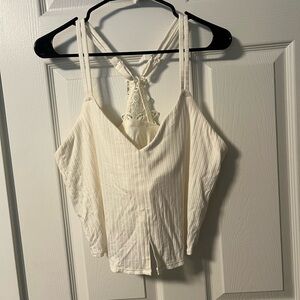 Aerie Crop Top with Floral Lace Back.